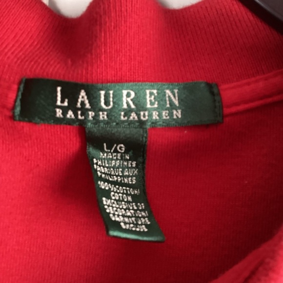 Lauren Ralph  Lauren Red Short Sleeve polo shirt Size Large embroidered logo - Picture 5 of 7